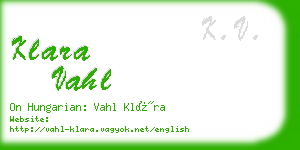 klara vahl business card